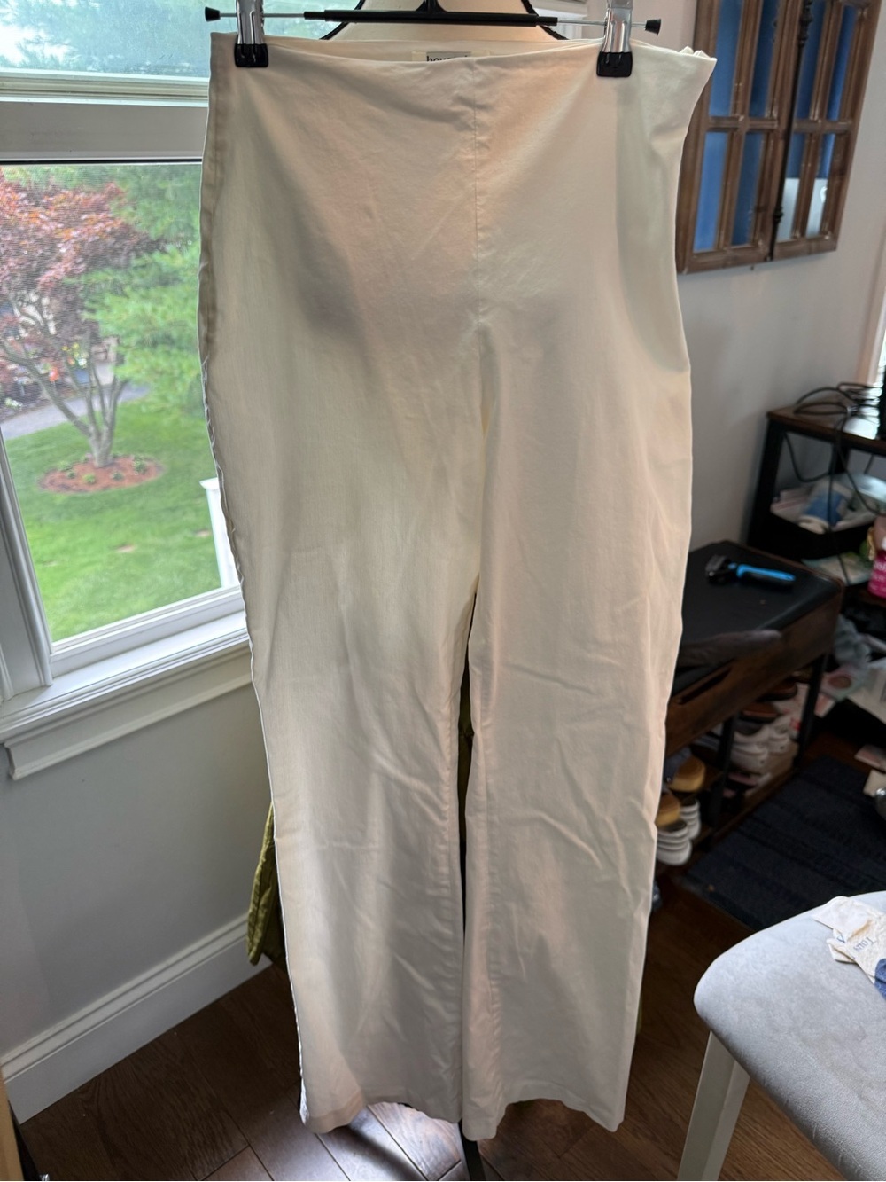 House of CB White Pants Sode Zip Size large viscose blend